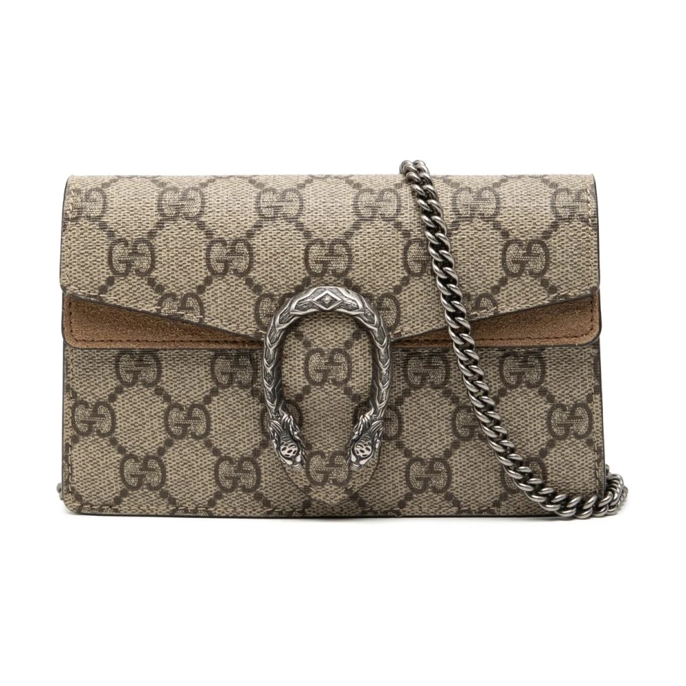 Gucci Vintage Women's Brown Pre-Owned Vintage Monogram Chain Wallet