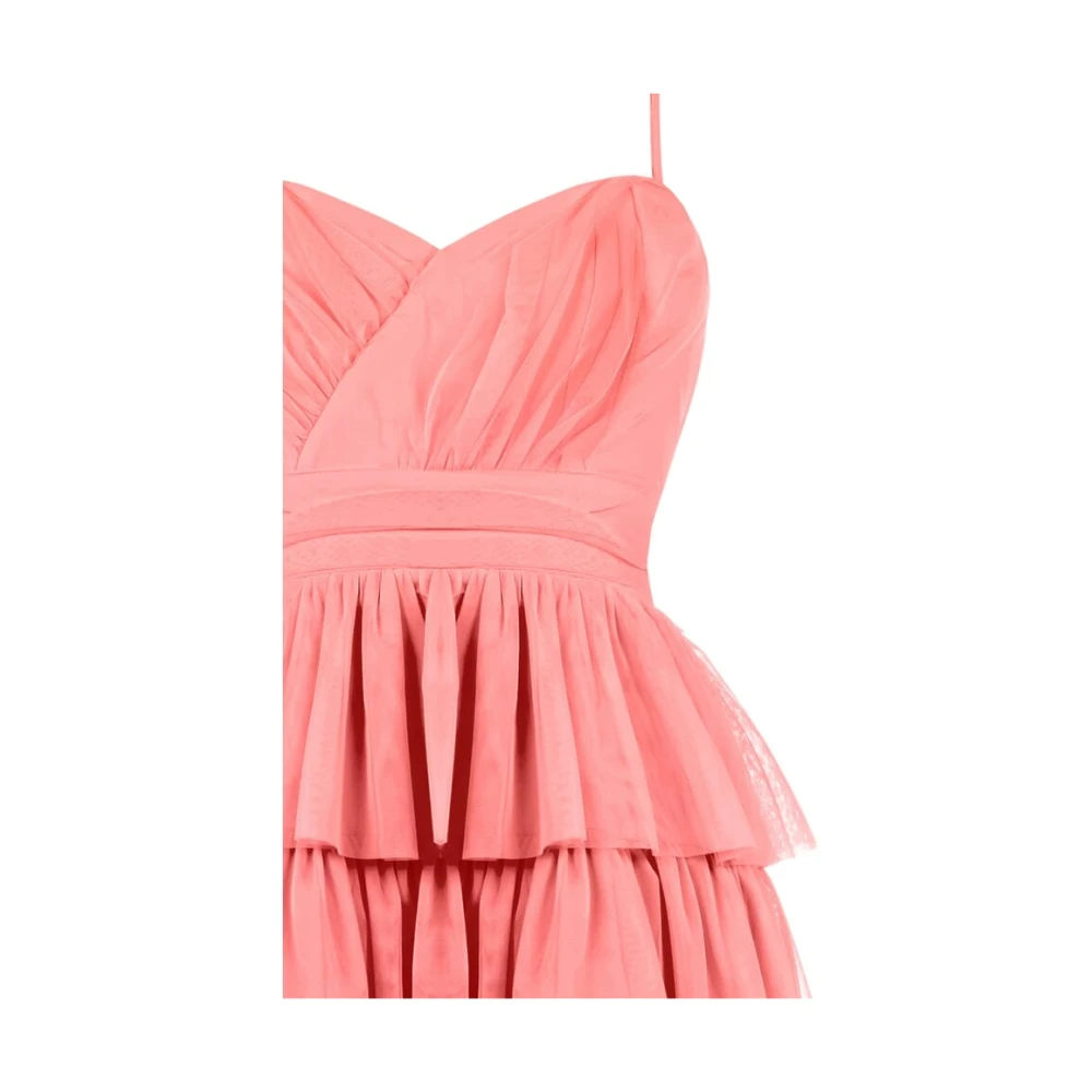RINASCIMENTO Organza Jurk met Ruffles Orange Dames