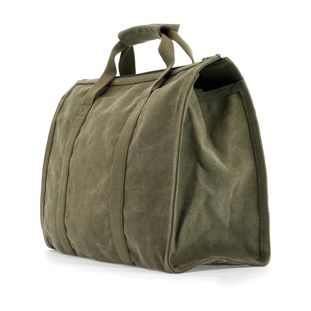 A.p.c. Canvas Tote Bag met Logo Print Green Heren