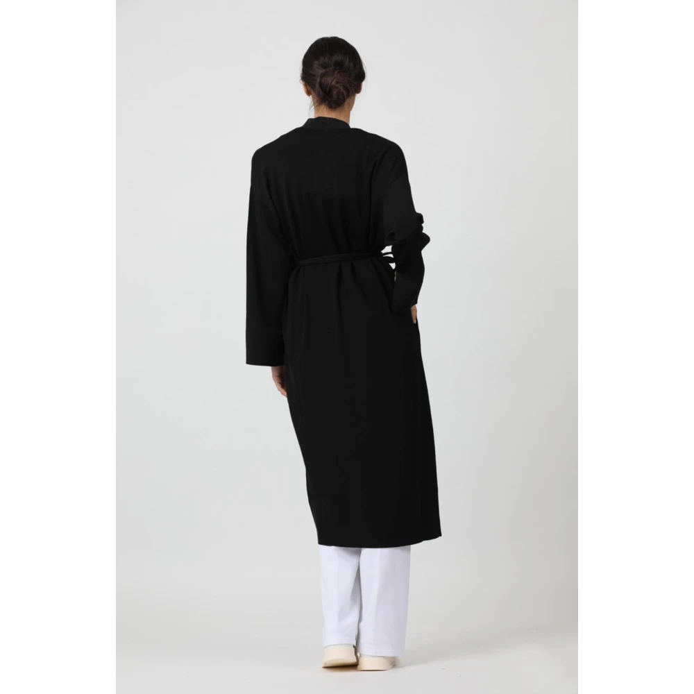 Alpha Studio Lang Gebreid Vest Black Dames
