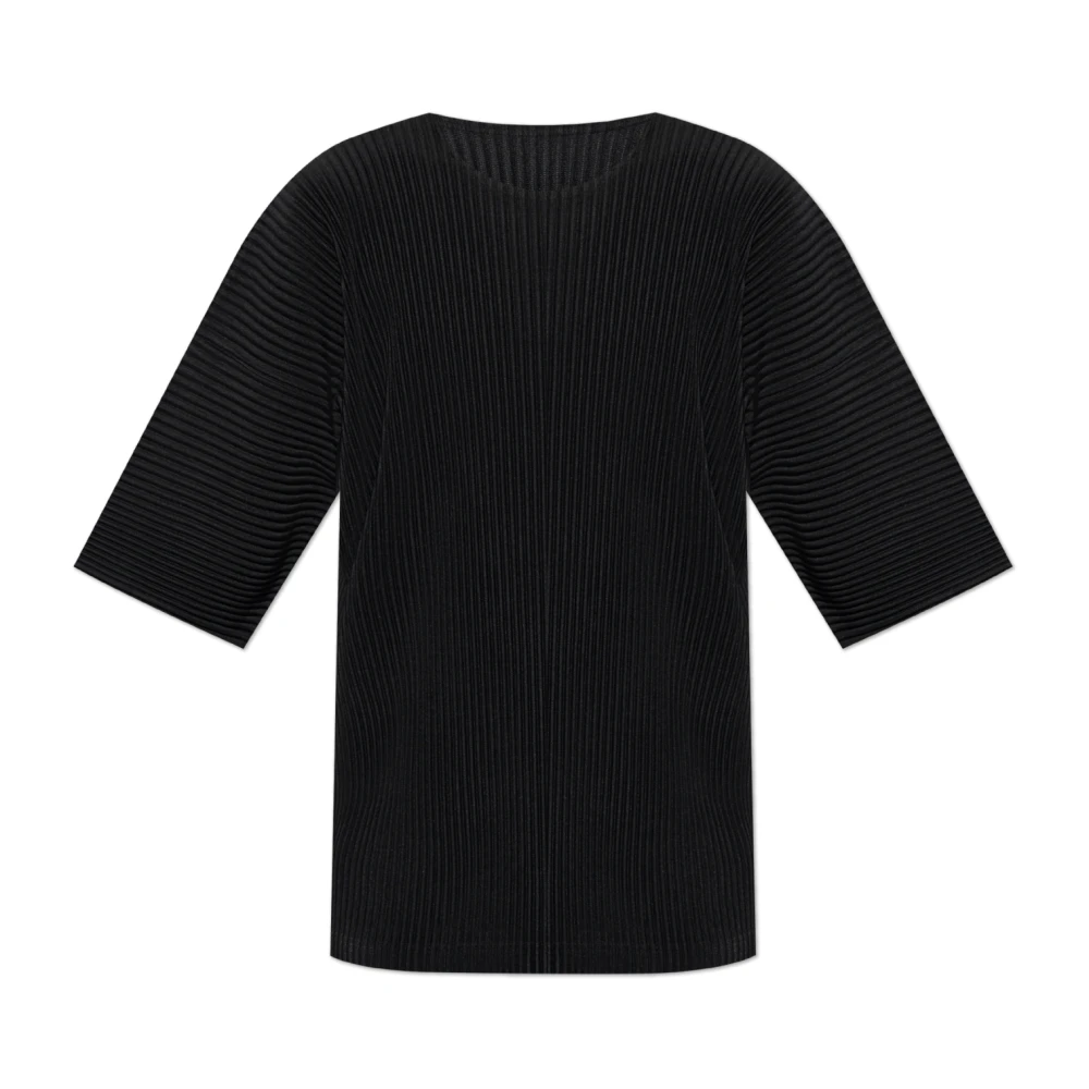 Issey Miyake Geplooide T-shirt Black Heren
