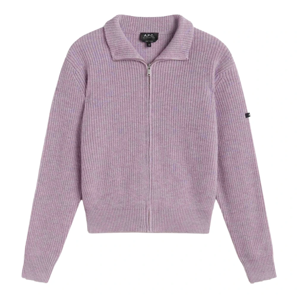 A.p.c. Hoge Hals Rits Cardigan Jana Purple Dames