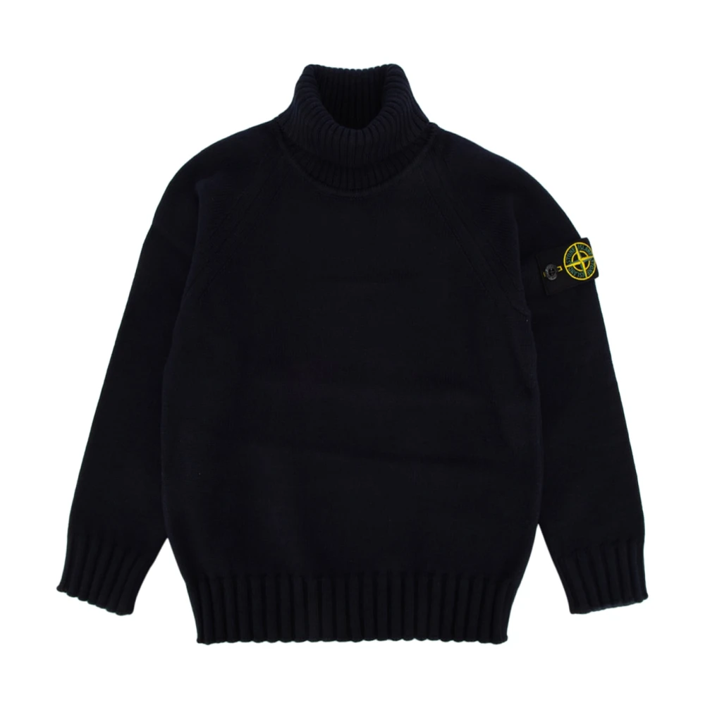 Stone Island Unisex Kids Blue Kids Knitwear, 8 Y, Turtleneck Jumper