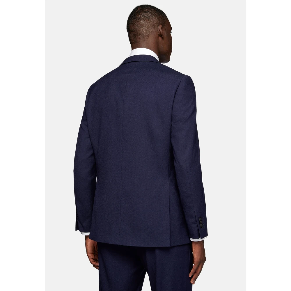 Boggi Milano Sable Wol Polyester Zijde Pak Stijl Anversa Blue Heren