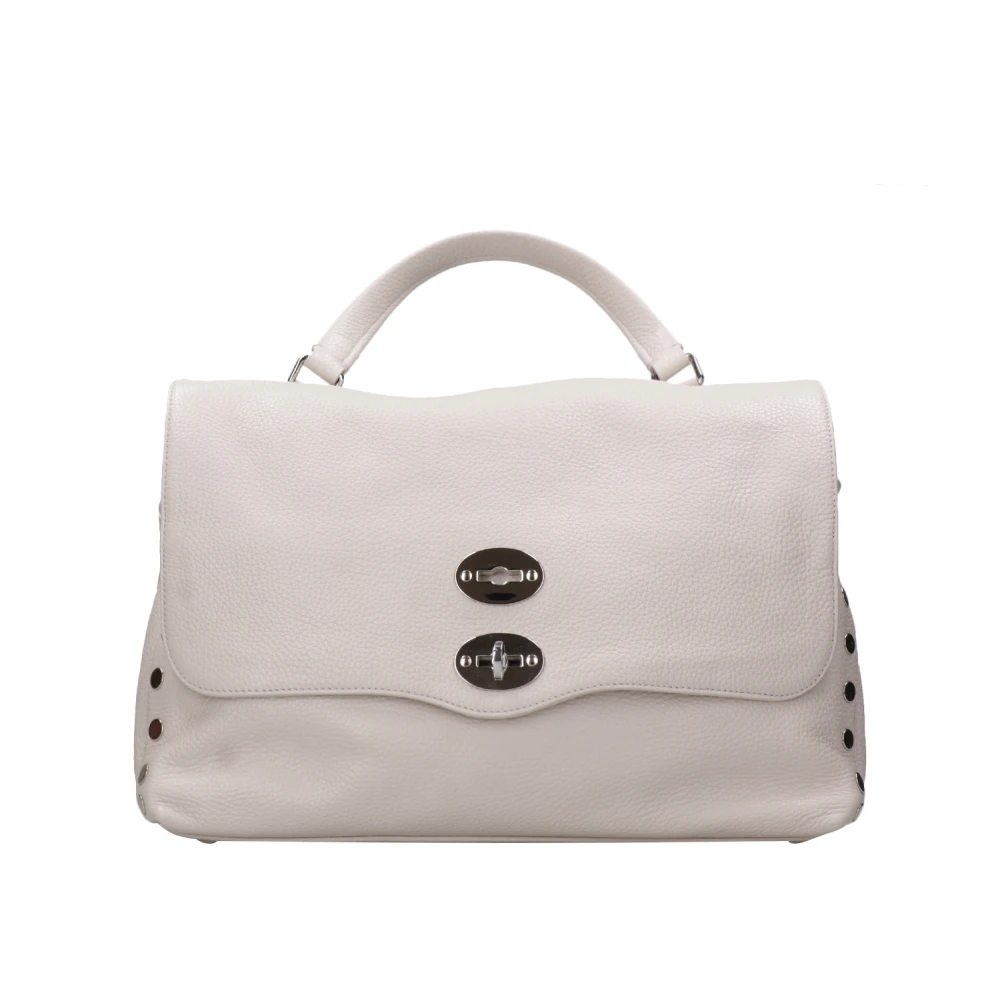 Zanellato Gestructureerde leren schoudertas met studs Beige Dames