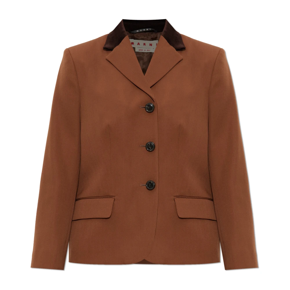 Marni Femme Marron Vestes, Brun, Taille: 36 Fr Blazer En Laine