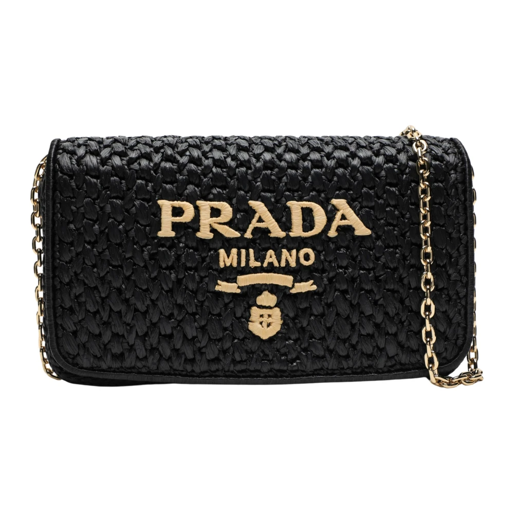 Prada Middel Crossbody Tas Black Dames