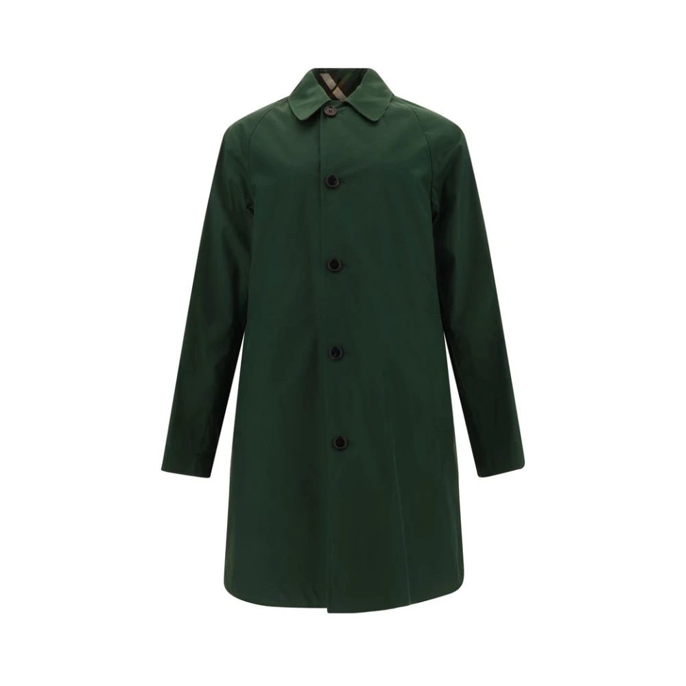 Burberry Dubbelbreasted geruite midi-jas Green Heren