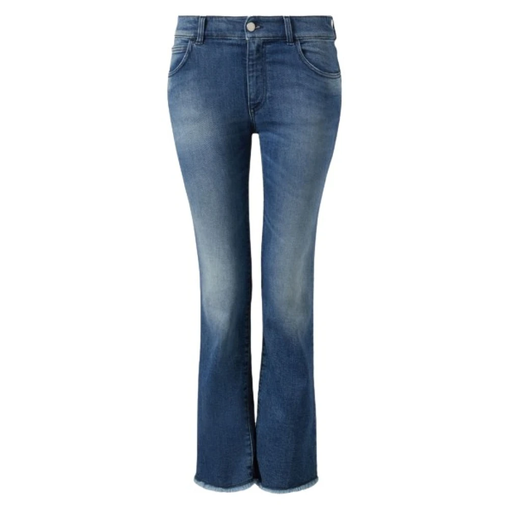 Emporio Armani Trendy Franje Flare Jeans Blue Dames