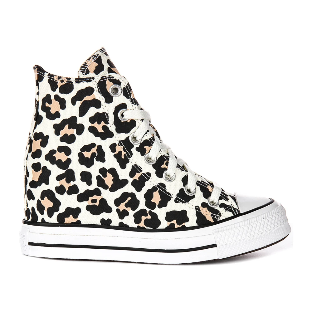 Converse Women's Multicolor Sneakers, 4 Uk, Leopard Print Wedge Trainers For