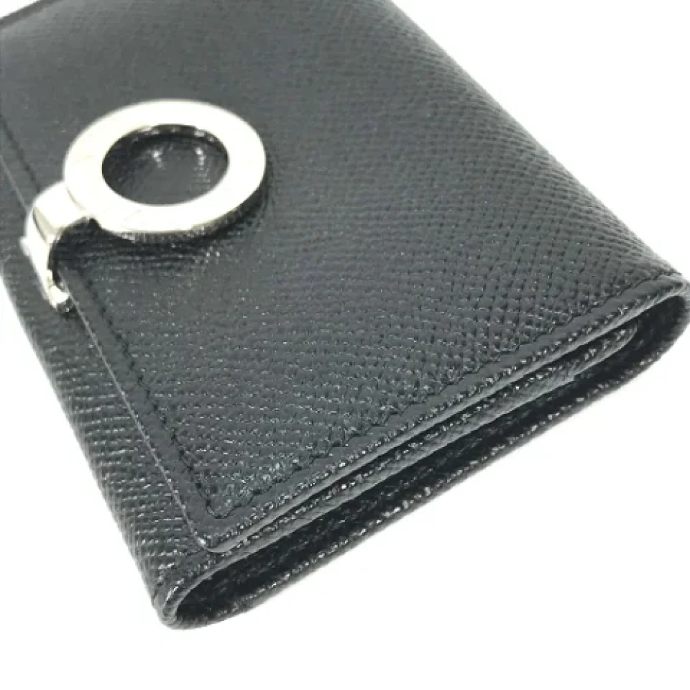 Bvlgari Vintage Pre-owned Leather wallets Black Dames