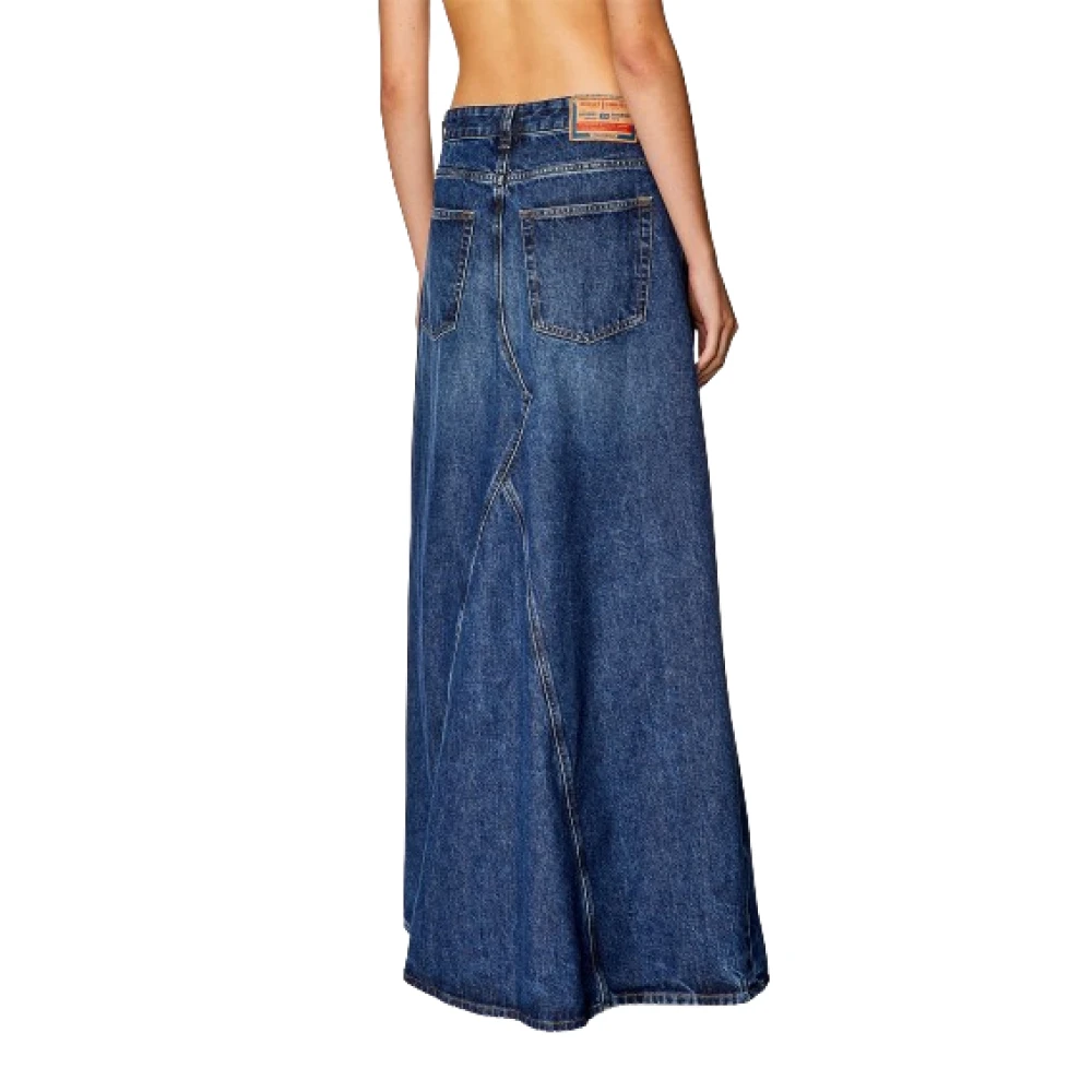 Diesel Klok-vormige Hoge Taille Rok Knoopsluiting Blue Dames