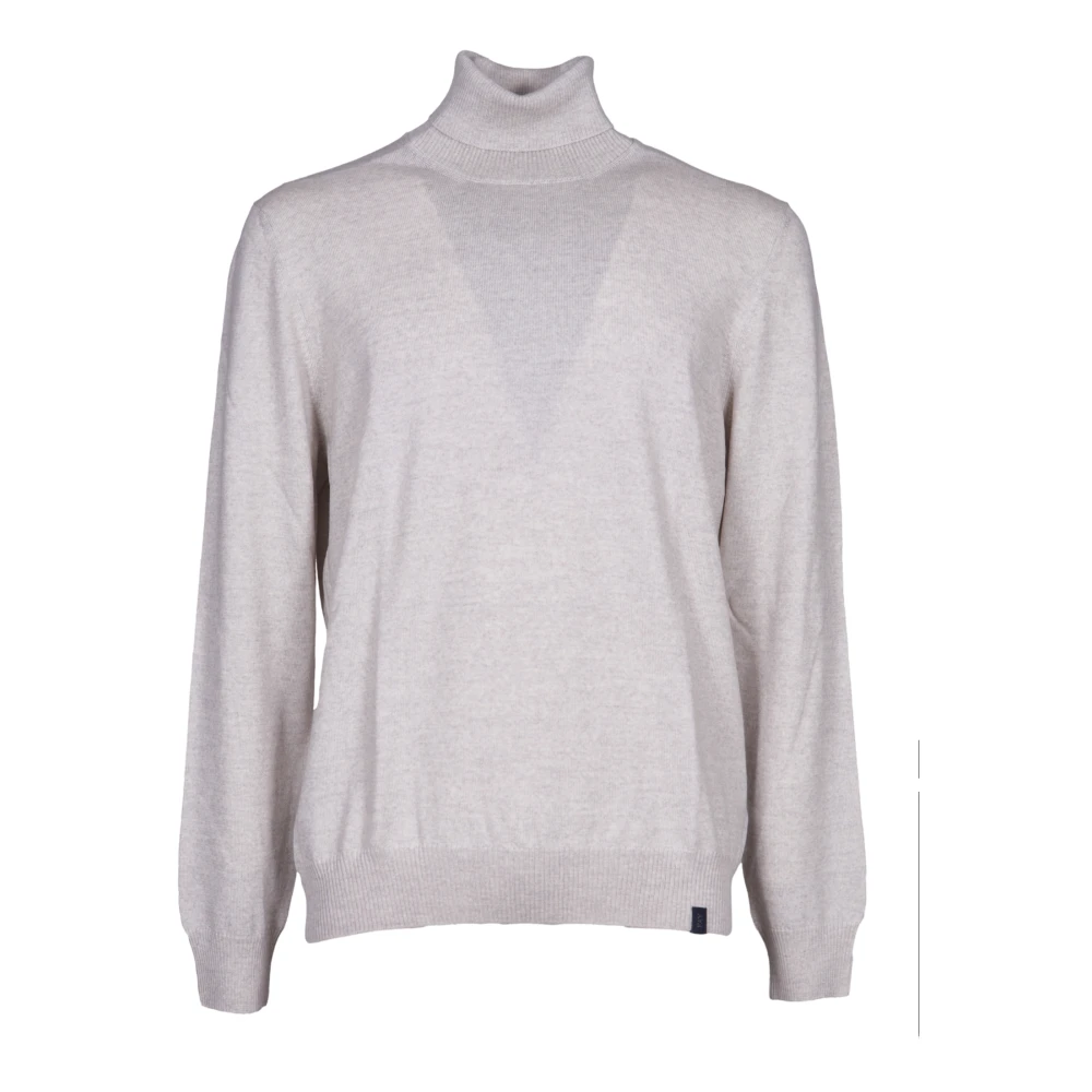 Fay Off White Gebreide Trui Hoge Kraag White Heren
