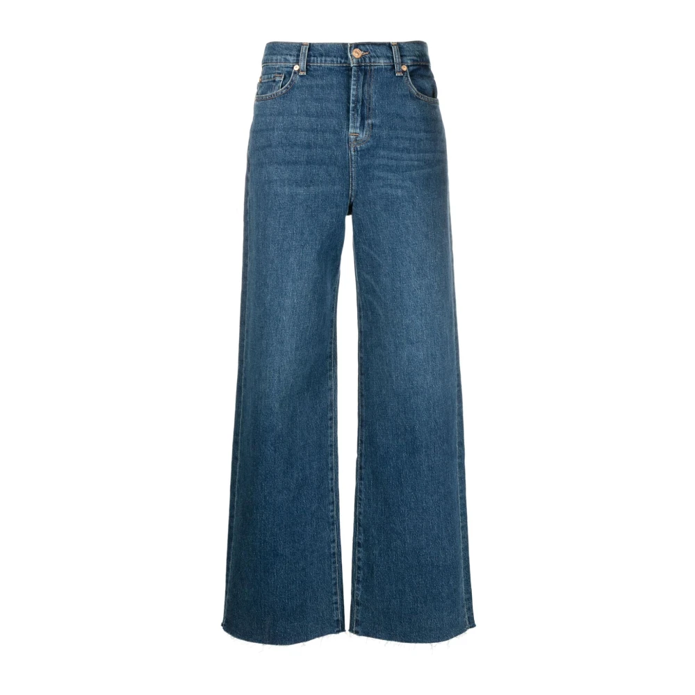 7 For All Mankind Klassieke high-waisted jeans met rafelzoom Blue Dames
