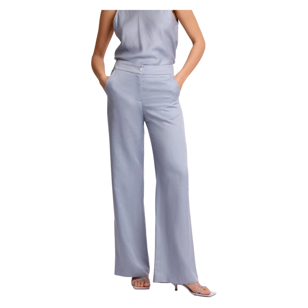 Kocca Blue Chic Soft Full Length Trousers - Female - Wide Trousers - Xs - Trousers