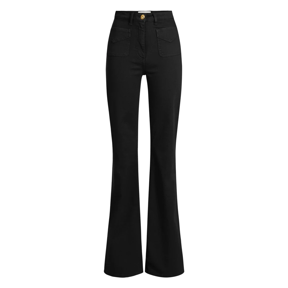 Elisabetta Franchi Black Flared Jeans - Female - Flare Jeans - W28 - Jeans