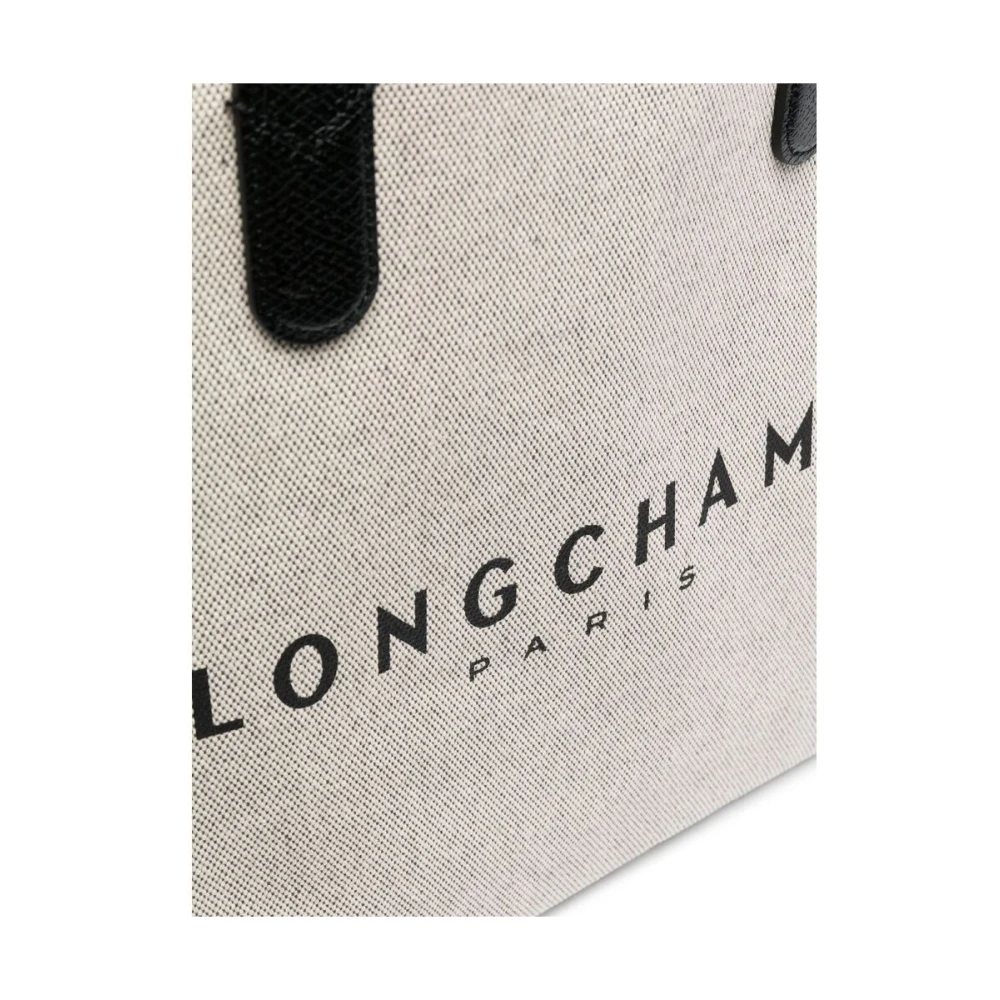 Longchamp Canvas Tote Tas met Paardenprint White Dames