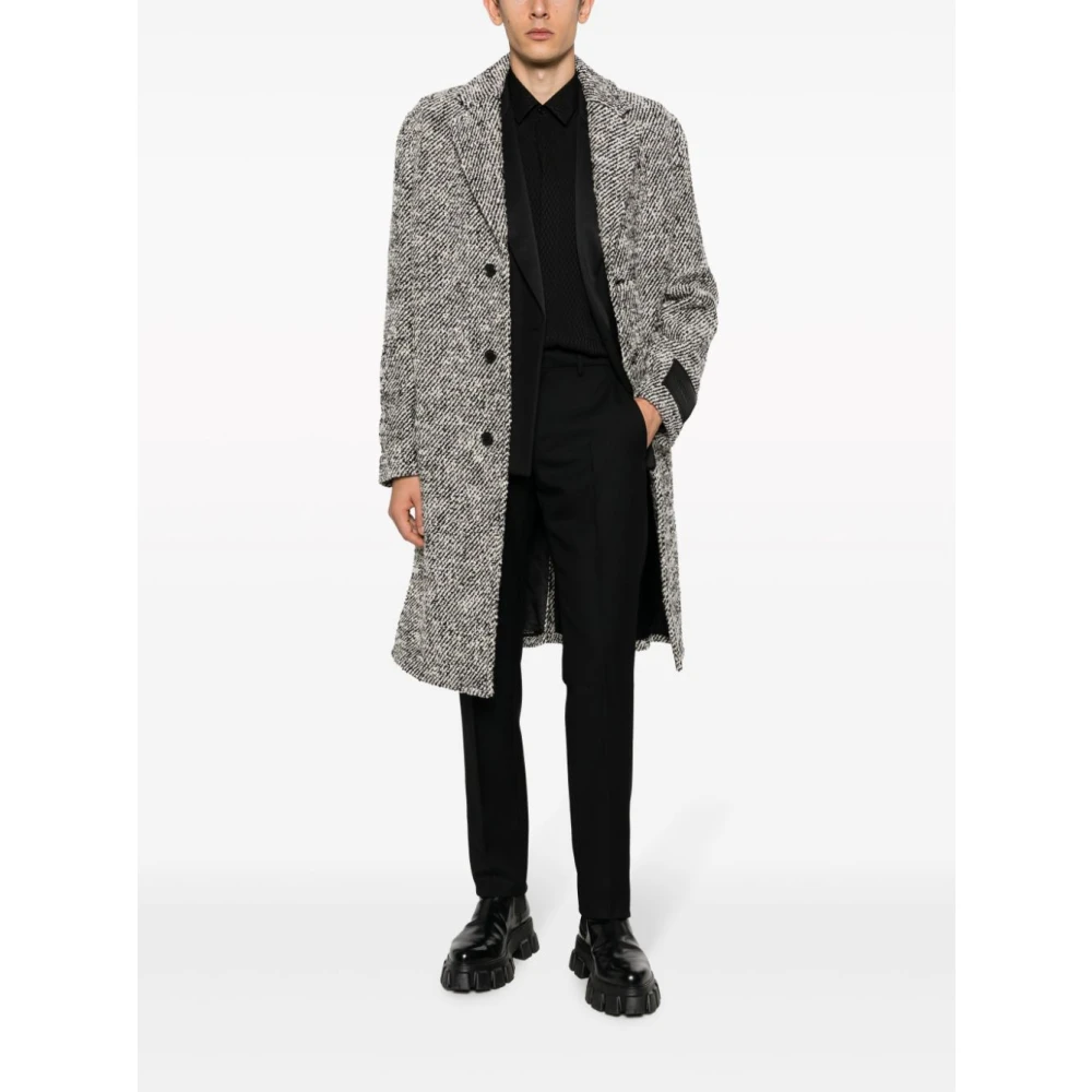 Versace Zwarte Wollen Twill Broek Black Heren