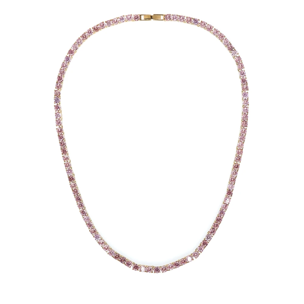 Elegant Tennis Necklace Dusty Rose