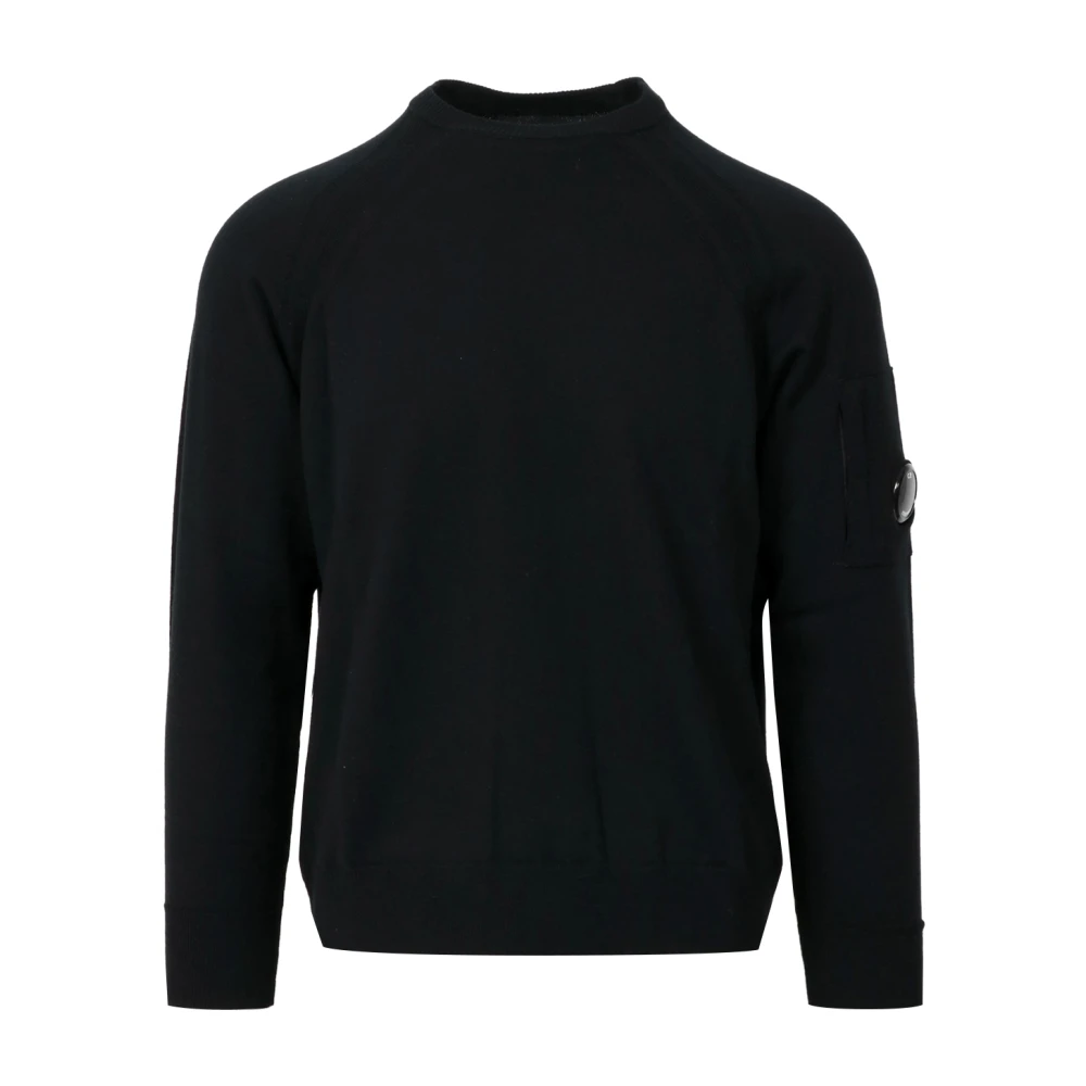 C.P. Company Zwarte Wollen Trui met Zak Black Heren