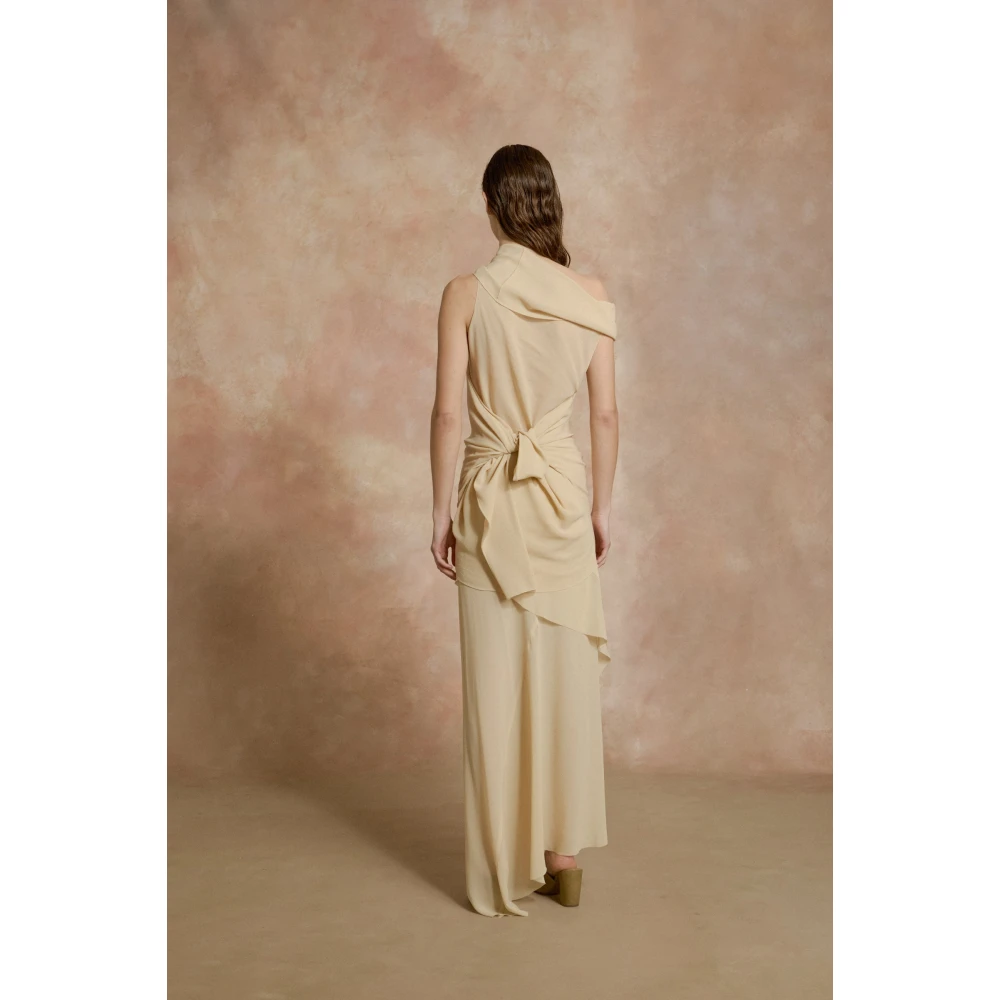Cortana Dora lange beige zijden georgette rok Beige Dames
