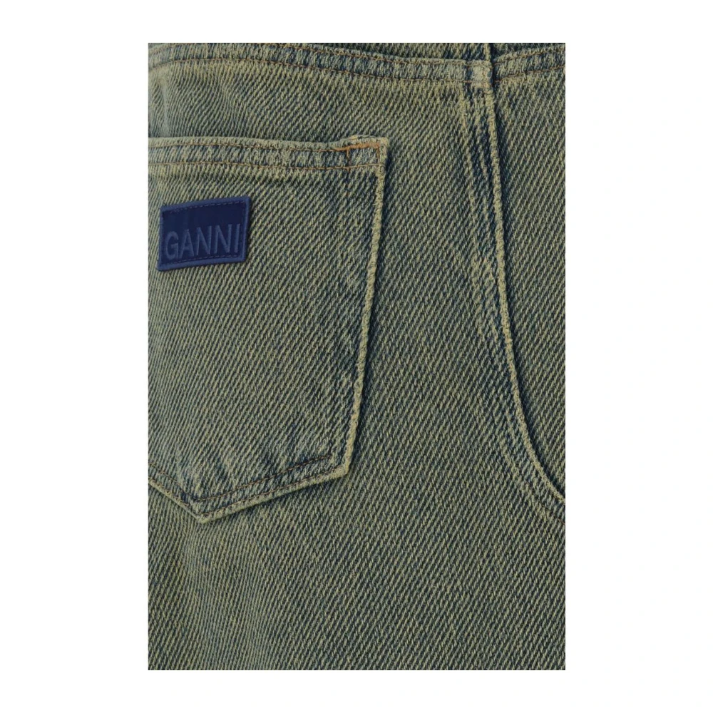 Ganni Versleten Zoom Denim Rok Blue Dames
