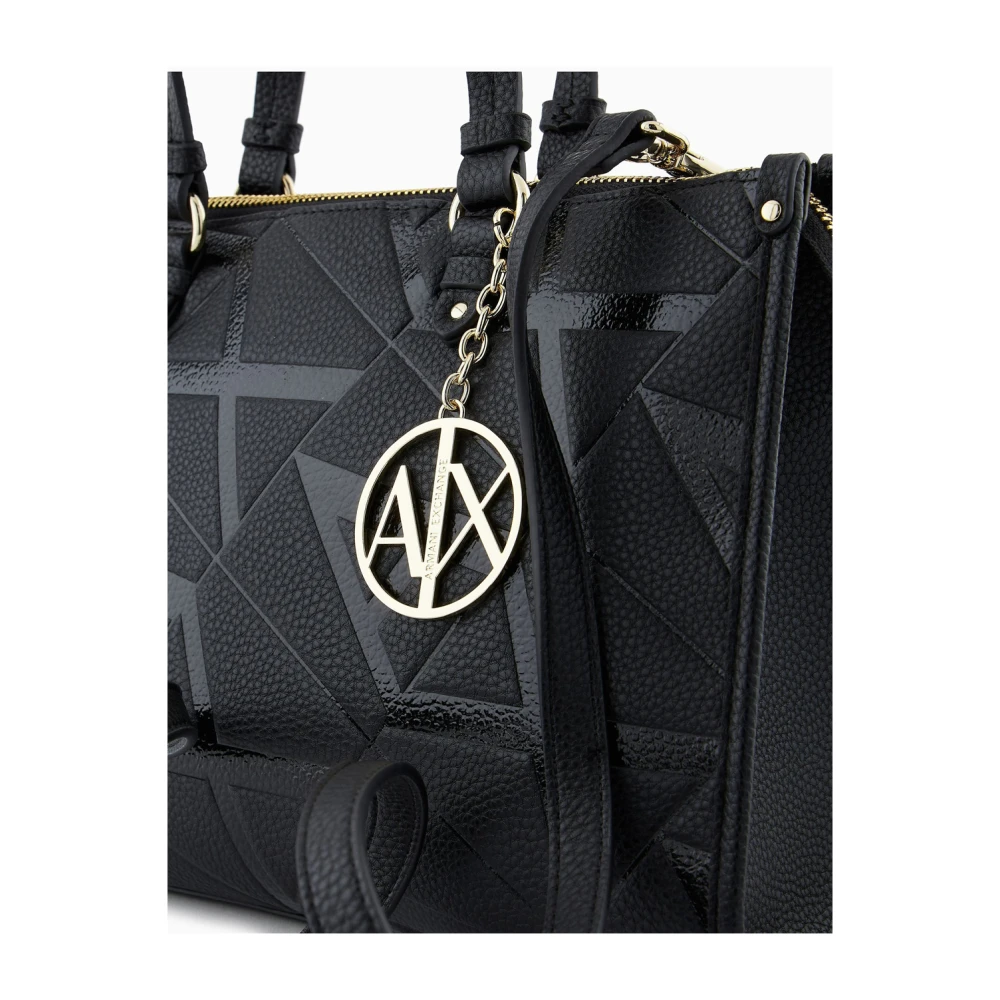 Emporio Armani Zwarte Handtassen met Logo Black Dames