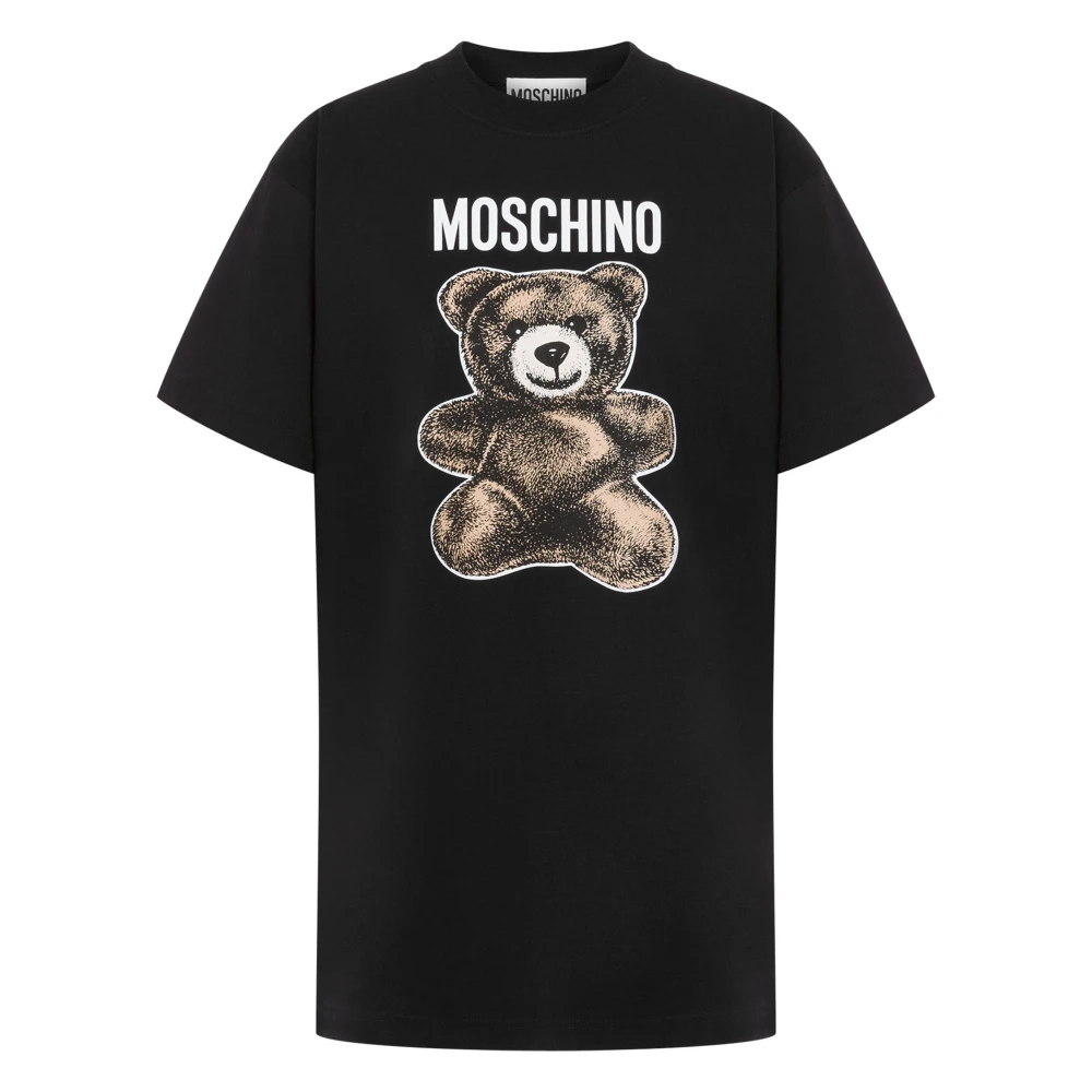 Moschino Teddybeer Logo Zwart T-shirt Black Dames