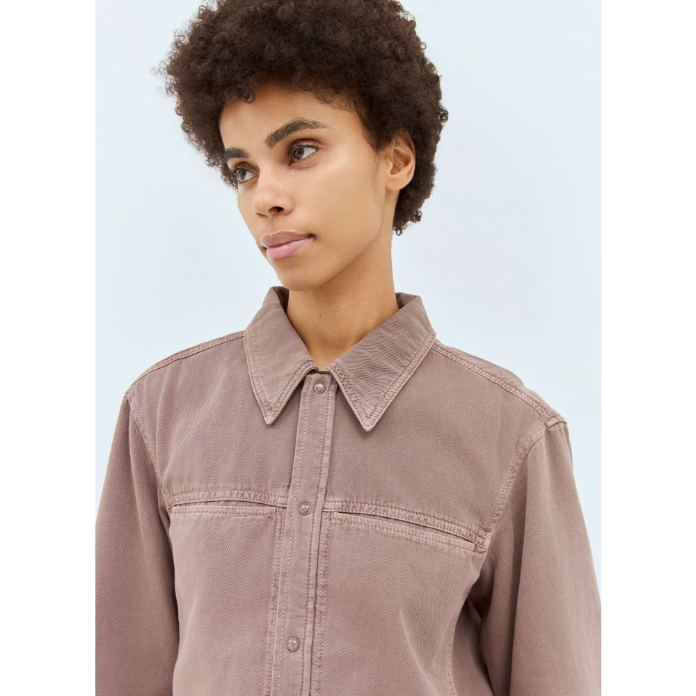 Lemaire Klassieke Denim Shirt met Zakken Pink Dames