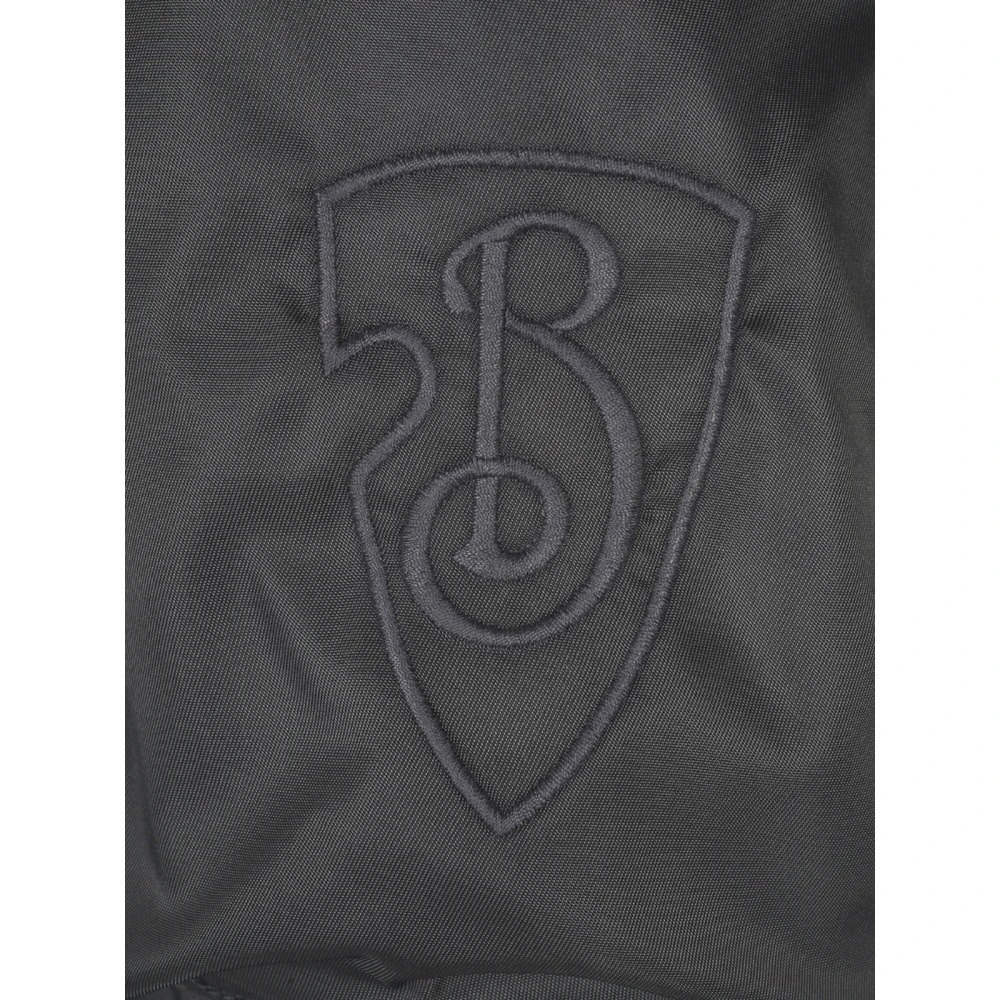 Burberry Cropped Parka met B Shield Embleem Gray Dames