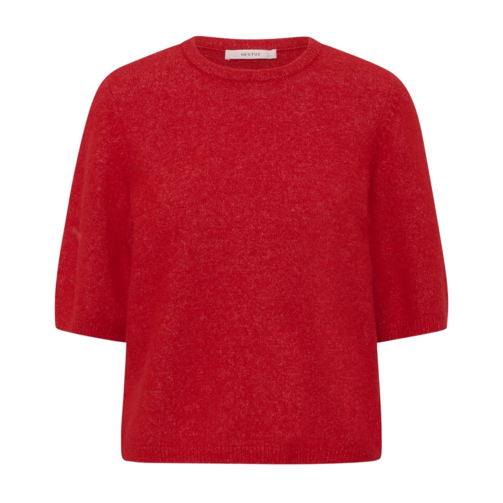Gestuz Women's Red Round-Neck Knitwear, L, Round-Neck Knitwear
