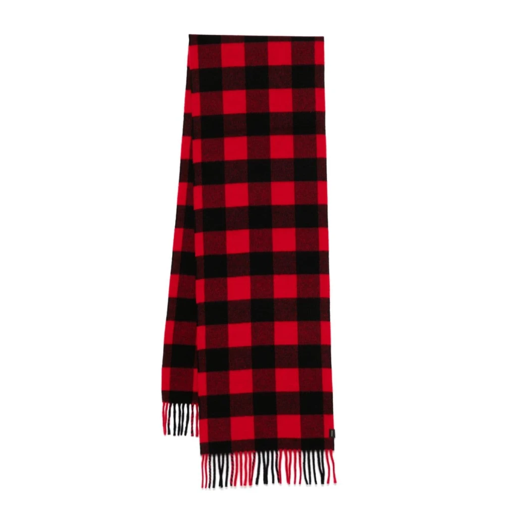 Woolrich Rood Buffalo Check Jacquard Sjaal Red Heren