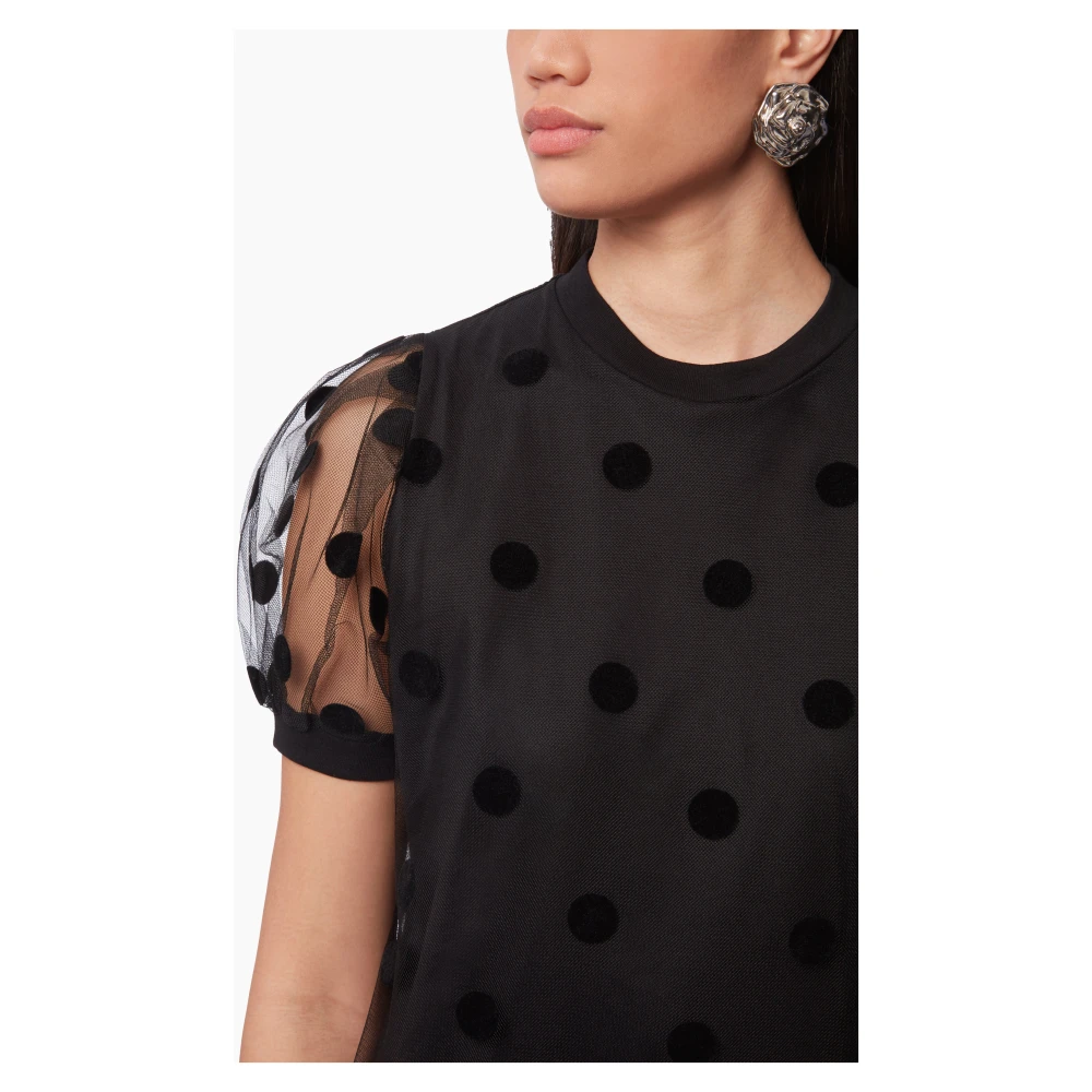 Nina Ricci Polka Dot Tule Mini Jurk Black Dames