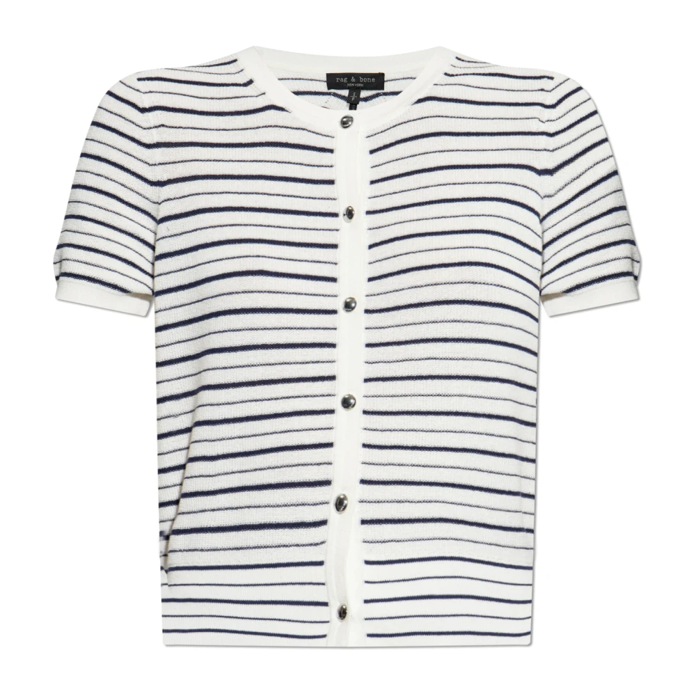 Rag & Bone Cardigan Dina met korte mouwen White Dames