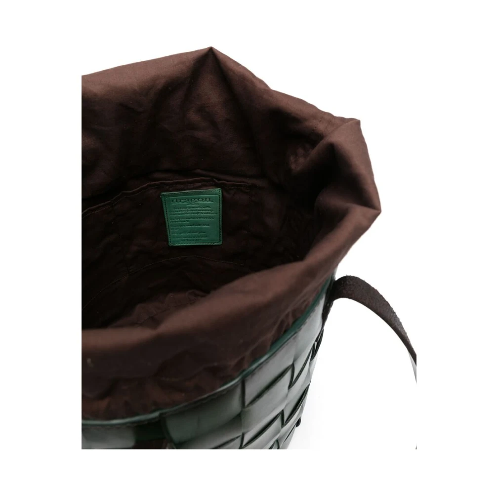 Dragon Diffusion Groene Leren Kruisgeweven Trekkoordtas Green Dames