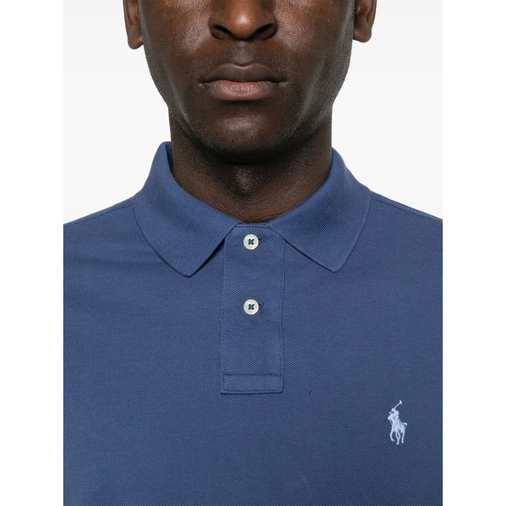 Polo Ralph Lauren Aangepaste Slim Fit Katoen Mesh Polo Blue Heren