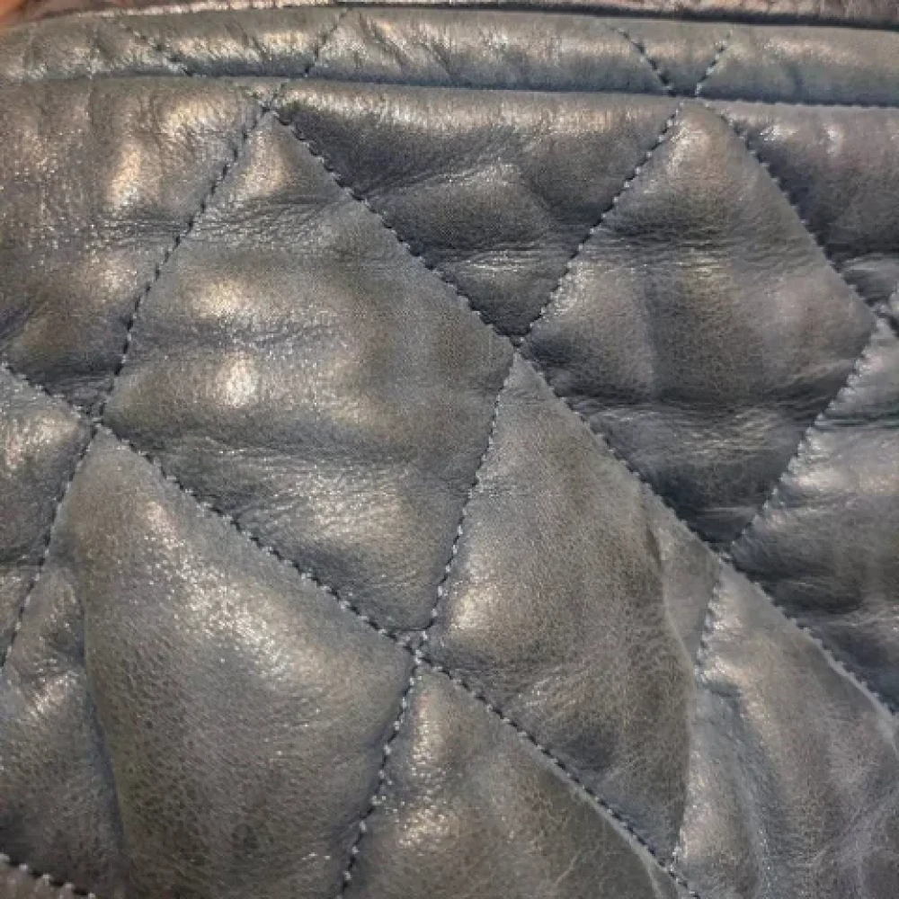 Chanel Vintage Pre-owned Leather chanel-bags Blue Dames