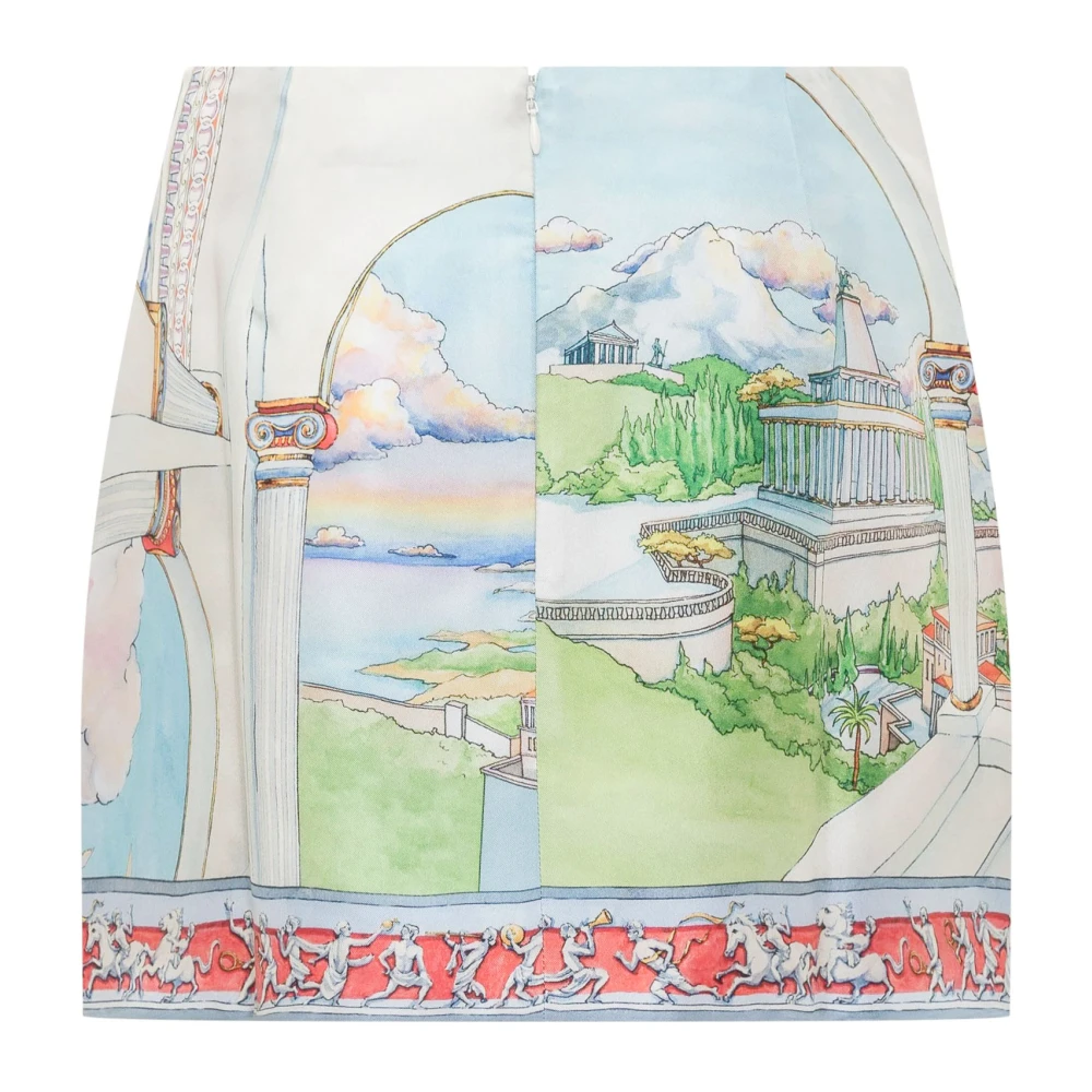 Casablanca Grafische Print Mini Rok in Wit Multicolor Dames