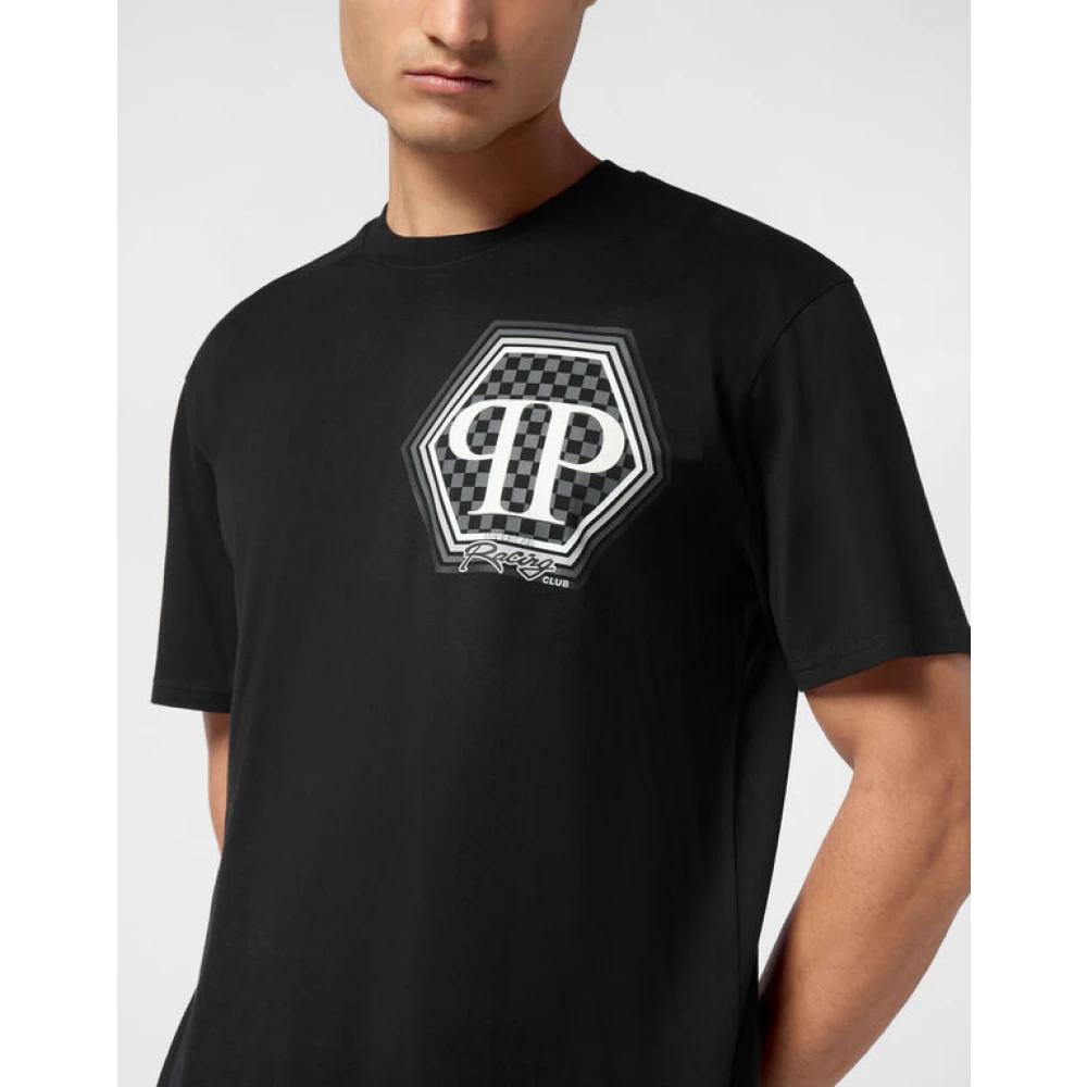 Philipp Plein Zwart T-shirt met Fantasieprint Black Heren