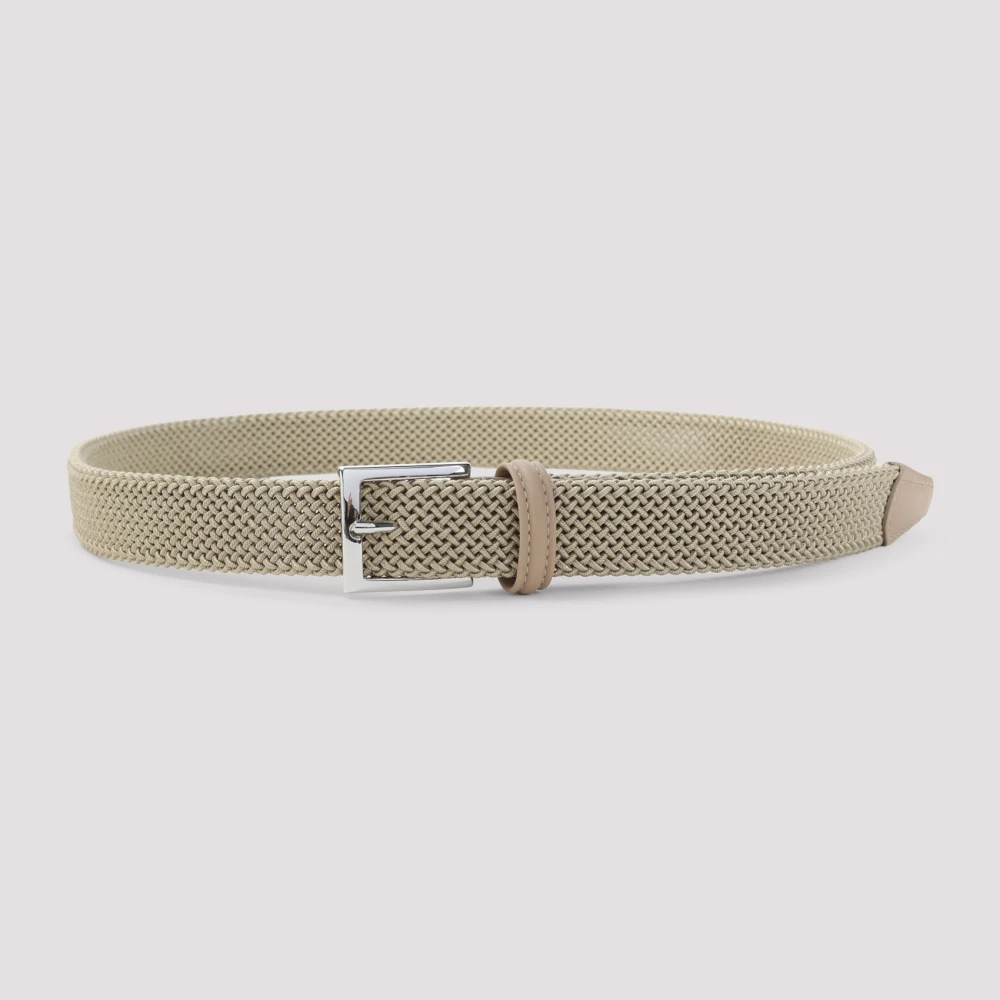 Kiton Neutrale leren riem voor mannen Beige Heren