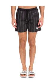 Stribede badeshorts med elastisk talje