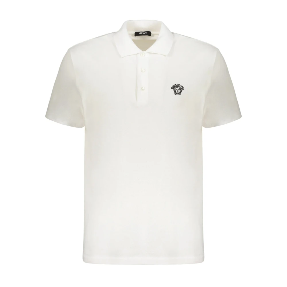 Versace White Logo Polo Shirt - Male - Polo Shirts - Xl - Tops