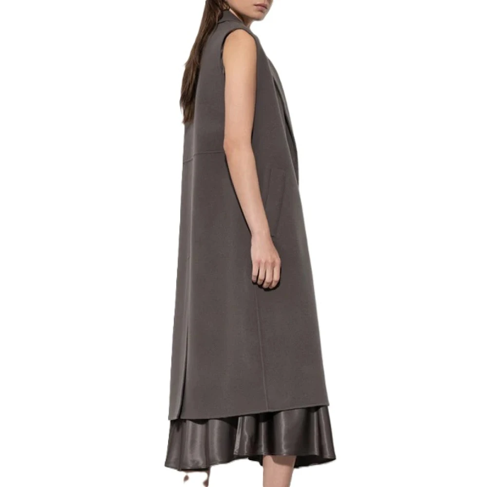 LUISA CERANO Doubleface Wol-Kasjmier Vest Brown Dames