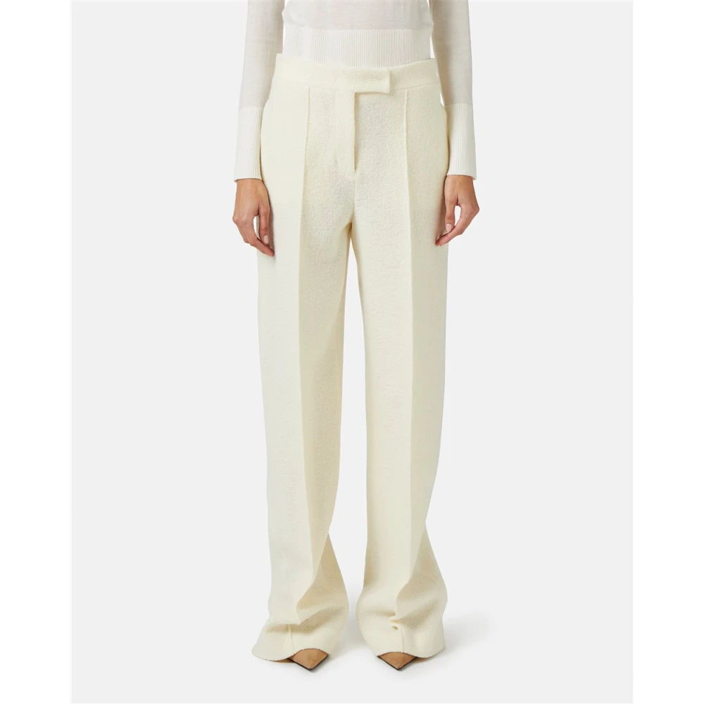 Iceberg Nieuwe vorm broek in wol bouclé stof Beige Dames