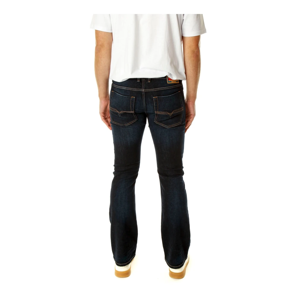 Diesel Bootcut Jeans met medium rise Blue Heren