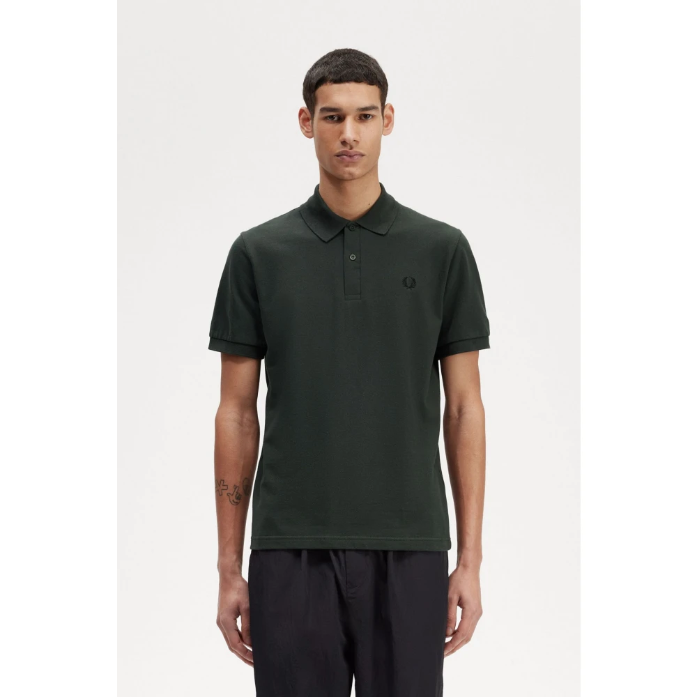 Fred Perry Originele effen polo nachtgroen zwart Green Heren