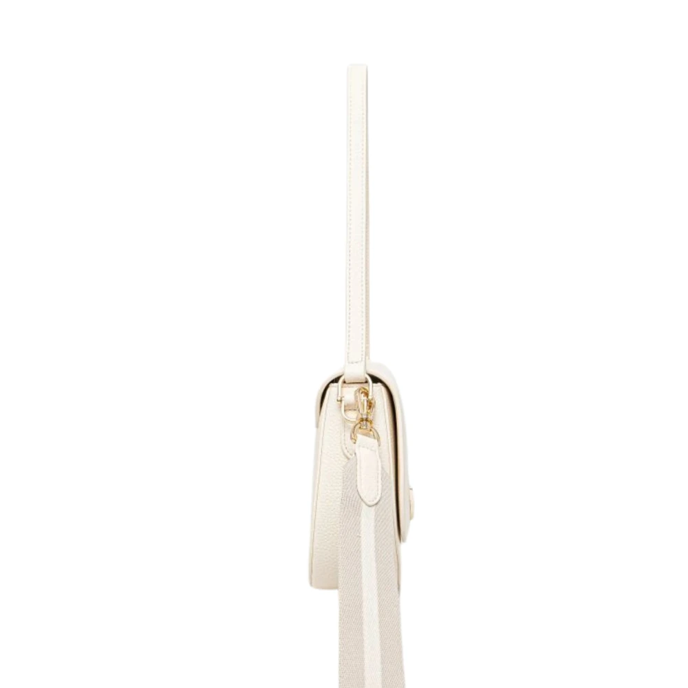 Twinset Nep Leren Middelgrote Schoudertas Beige Dames