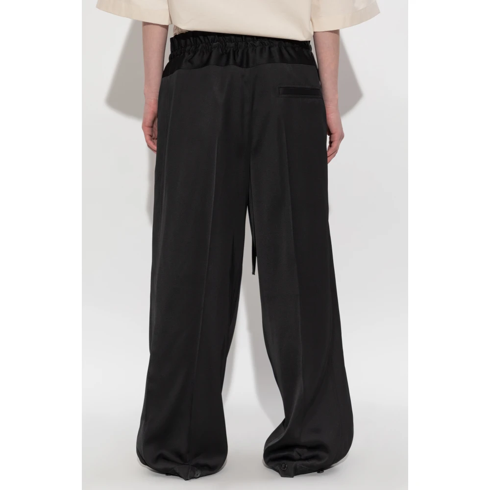 Jil Sander Broek met zijde-afwerking Black Dames