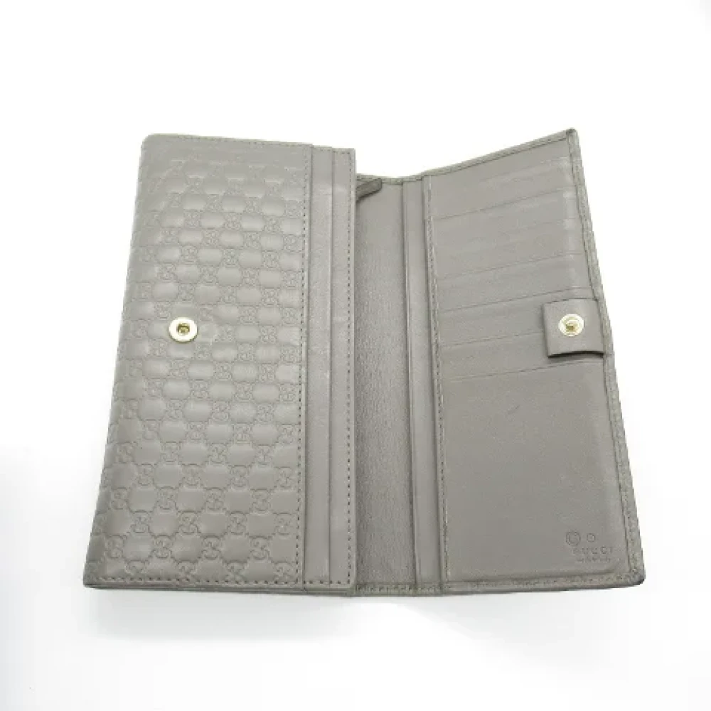 Gucci Vintage Pre-owned Leather wallets Gray Dames