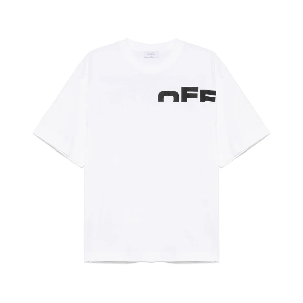 Off White Witte Crew Neck Korte Mouw T-shirt White Heren